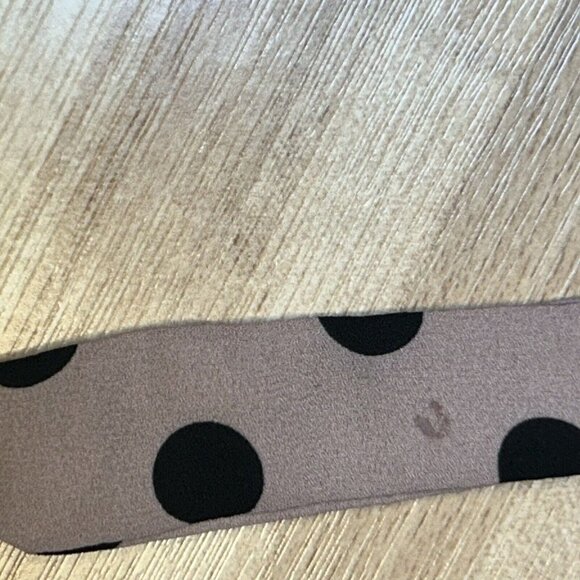 Torrid Top Women 1X Polka Dot Blouse Blush Pink Black Tie Front Georgette Shirt - Picture 4 of 12